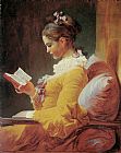 Reading Canvas Paintings - Young Girl Reading